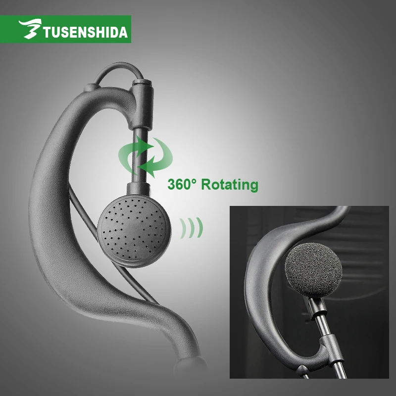 Портативная рация черные наушники 2 контактный К тип приемопередатчик гарнитура