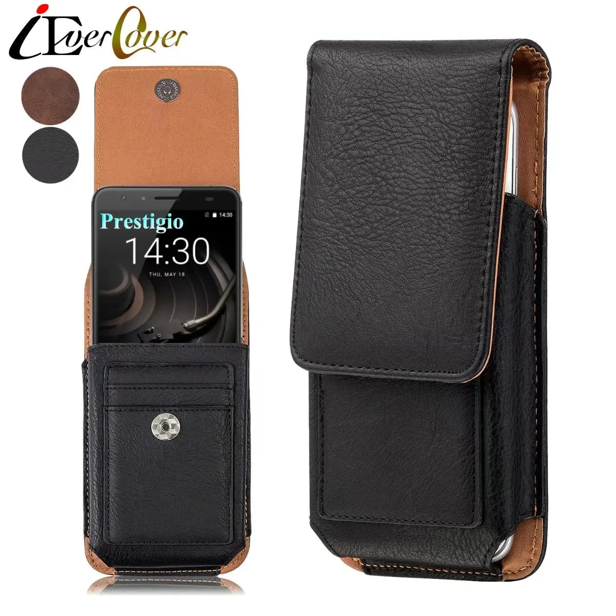 Вертикальный кожаный чехол премиум класса кобура для телефона Поворотный Зажим