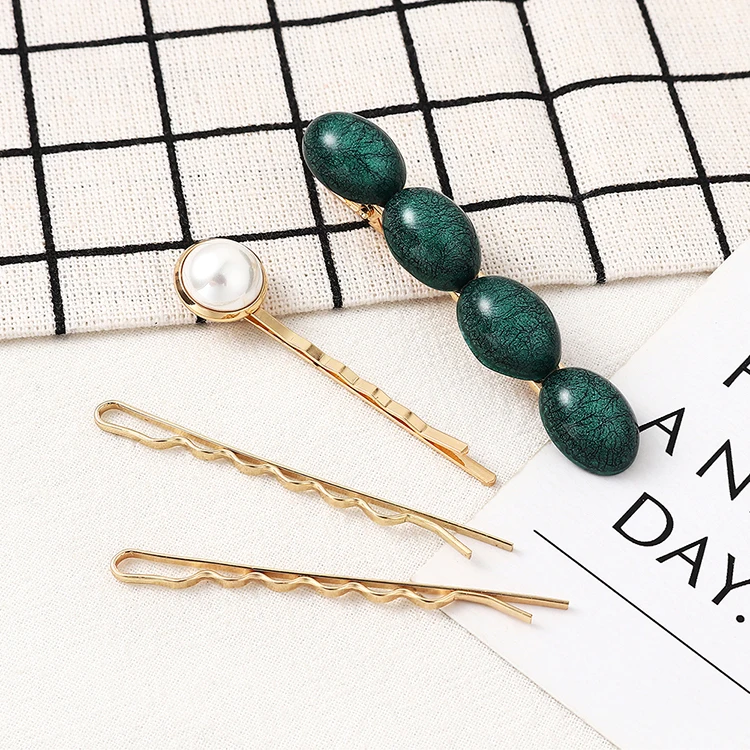 4Pcs/Set Fashion Pearl Hair Clip For Women Girls Elegant Beauty tiara Barrette Stick hair pins ornaments 138243 | Украшения и