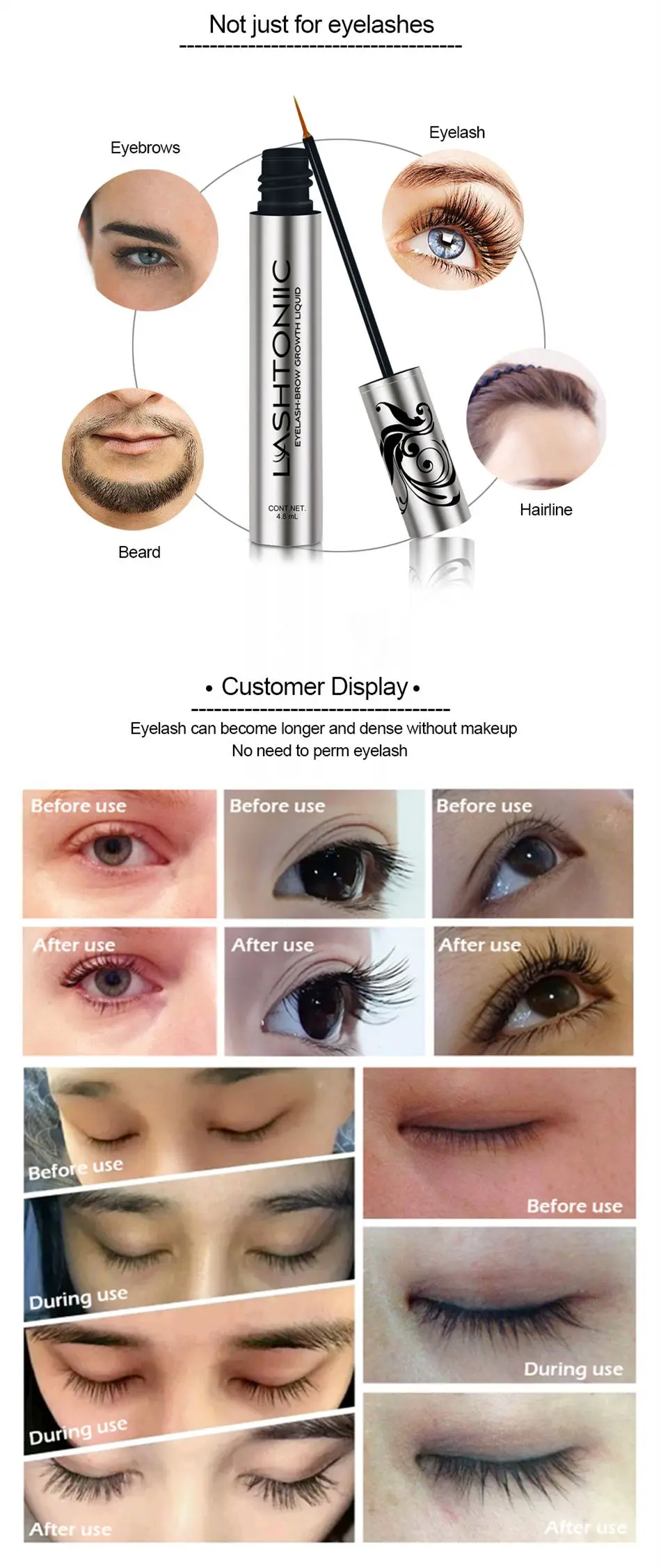 Lashtoniic ресницы Сыворотка для рост бровей ресницы для наращивания бровей ресницы для увеличения ресниц сыворотка для увеличения на 7 дней EPM