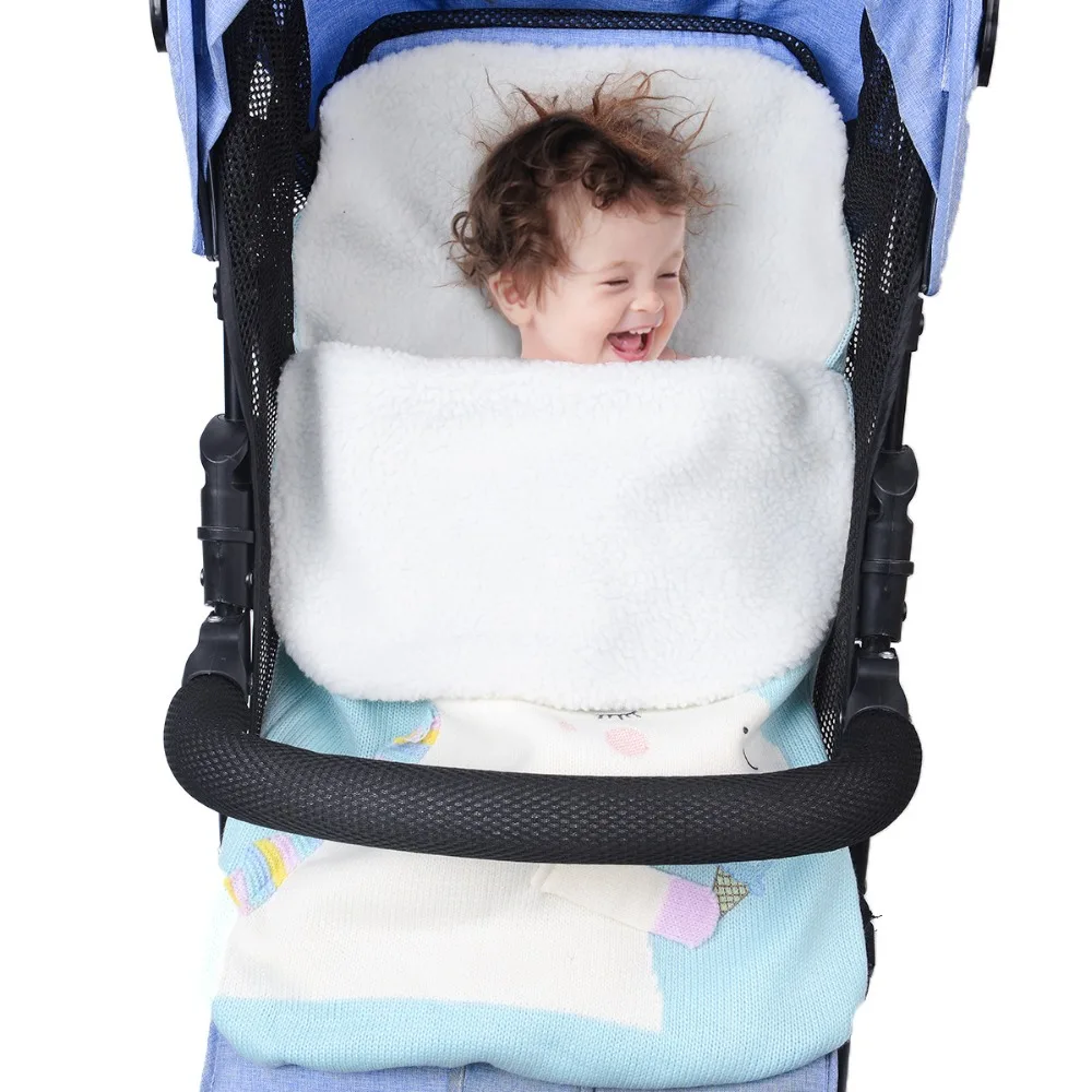 Весна Единорог Вязание вязать Детские спальные мешки кокон конверт для