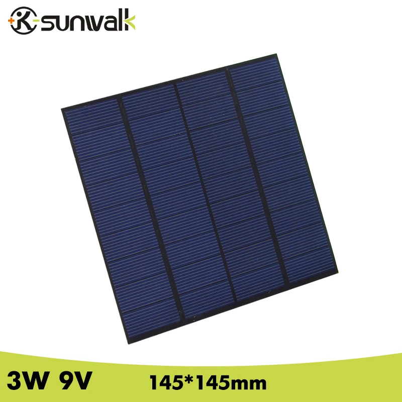 Поликристаллическая солнечная батарея SUNWALK 3 Вт 9 В панель для стандартной