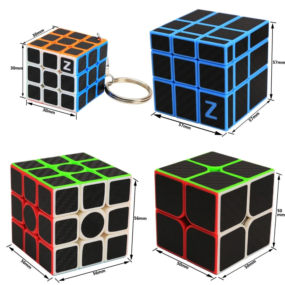 Скоростной волшебный куб Z Cube 4 шт. набор 2x2 3x3x3 наклейка с зеркальной поверхностью