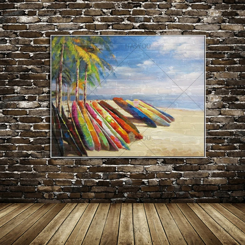 Современное искусство абстрактный пейзаж абстрактное пляжное масло живопись на