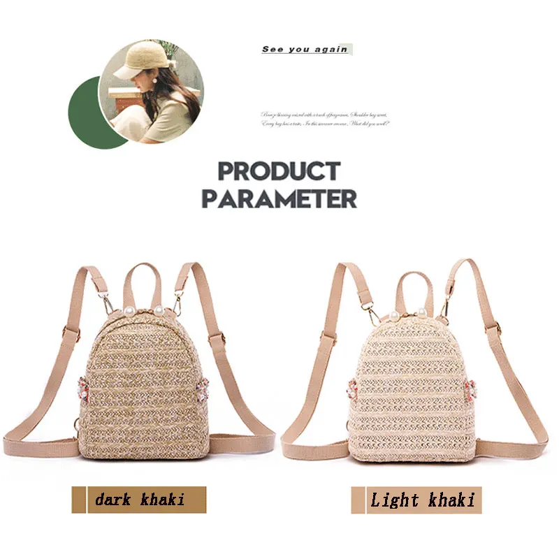Женская сумка 2019 Новая женская модная соломенный Рюкзак Повседневная жемчужная