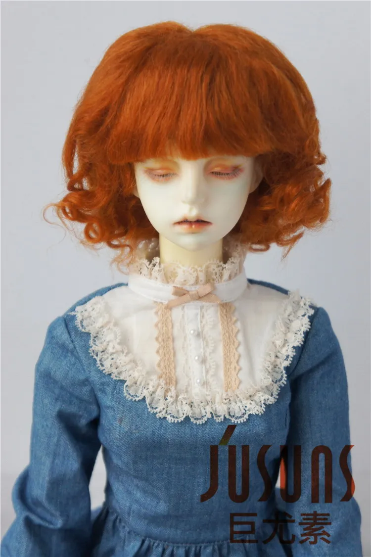 JD012 1/6 1/4 модный курчавый bjd парик мохера Размер 6-7 дюймов 7-8 дюймов bjd волосы YOSD MSD куклы аксессуары - Цвет: 8-9inch Carrot M8