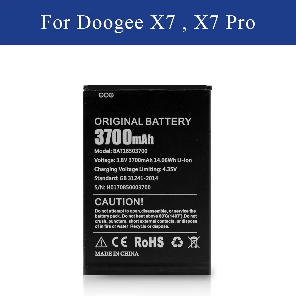 Новый Перезаряжаемые Батарея Для DOOGEE X7 Pro литий ионный Акку 3700 mAh BAT16503700 корабль с