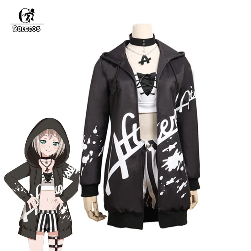 ROLECOS аниме BanG Dream! Afterglow костюмы для косплея Aoba Moca костюм куртка с сексуальным