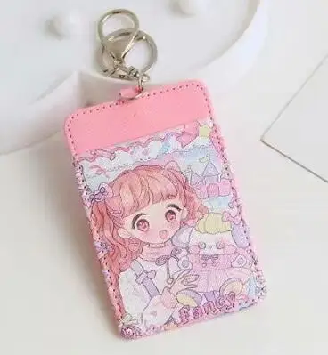 D Аниме Сейлор Мун и мелодия IC/ID карты Обложка держатель PU брелок кольцо для ключей брелок для девочек Мультяшные Подвески Кулон Коллекция - Цвет: D