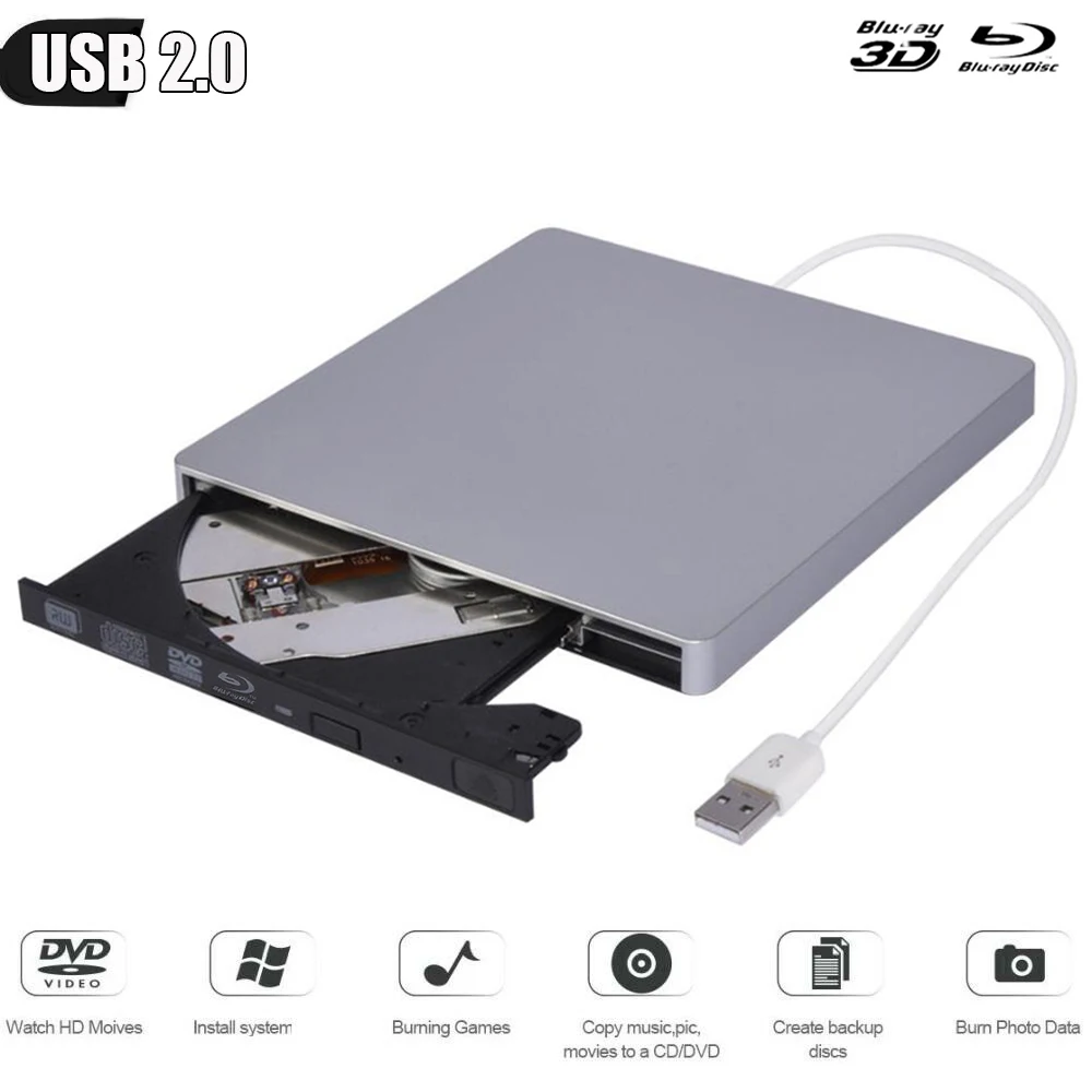 Внешний Привод Blu ray тонкий USB 2 0 размыкатель устройство записи CD/DVD RW диск blu для