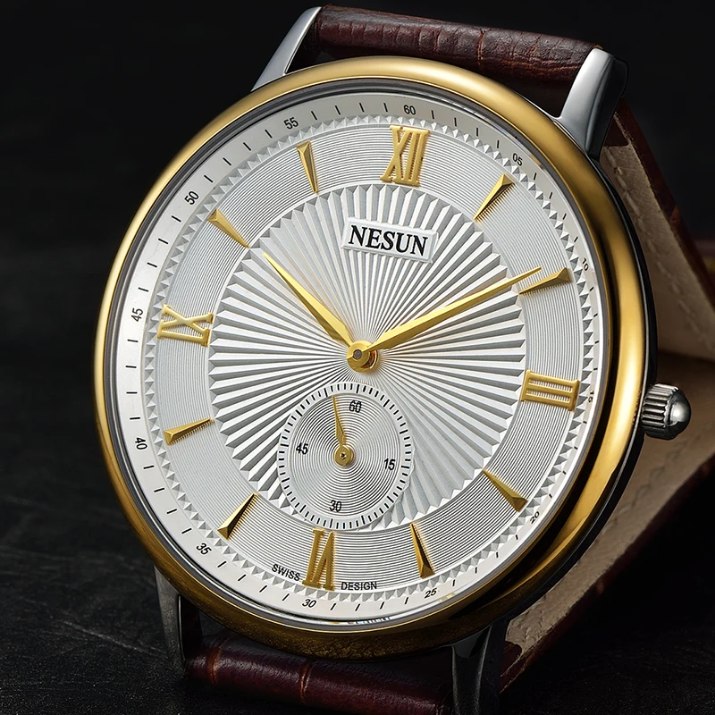 Nesun Switzerland Роскошные Брендовые Часы мужские японские кварцевые часы MIYOTA из