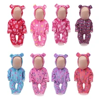 doll clothes print jumpsuit pajamas 8 colors fit 43 cm baby dolls and 18 inch girl dolls clothing accessories zf1 zf9