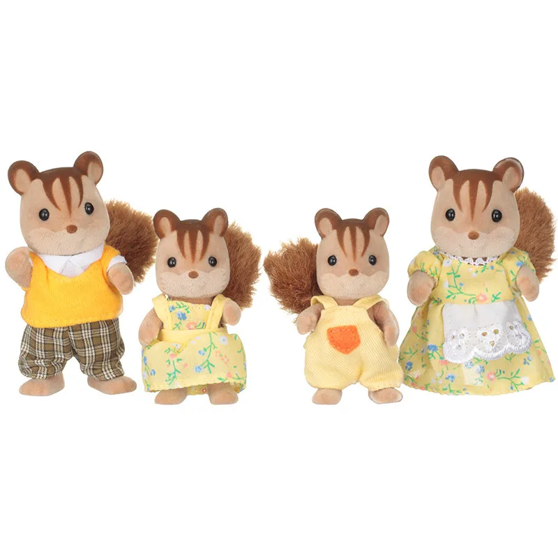 Sylvanian Family Squirrels Dollhouse набор из 4 предметов игрушки для родителей и детей подарок