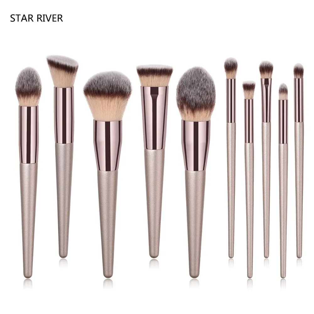 Набор кистей для макияжа 4/9/10 шт. роскошные цвета шампанского золотого набор