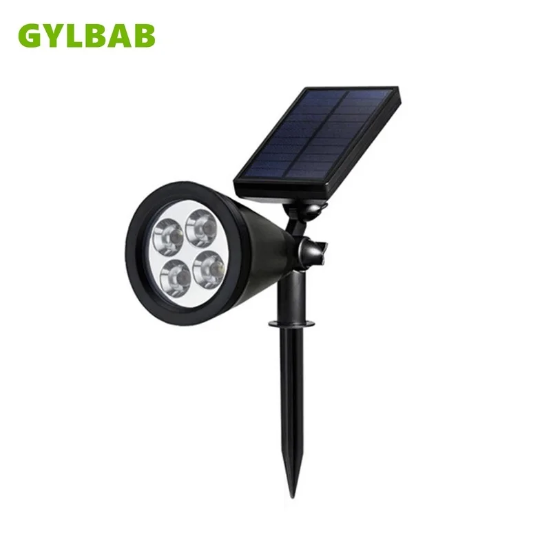 Настенный прожектор gylbaba на солнечной батарее для газона 4 светодиода | Лампы и