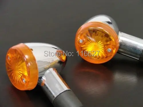 Оптовая Продажа Лот из 5 хромовых янтарных пуль указателя поворота для Harley Kawasaki