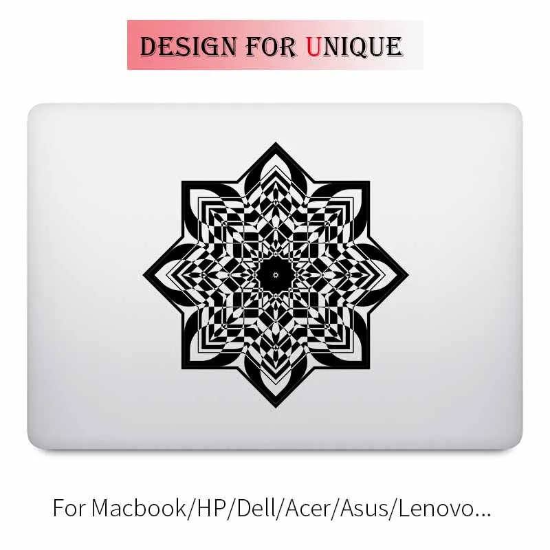 Калейдоскоп мандала цветок ноутбук наклейка для Apple Macbook Наклейка Pro Air retina 1" 12" 1" 15" винил Mac Mi поверхность книга кожа