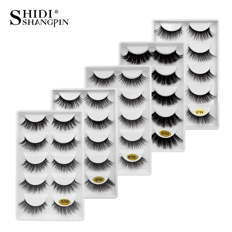 Shidhangpin 5 пар норковых ресниц 1 коробка 3d норковые ресницы натуральные длинные