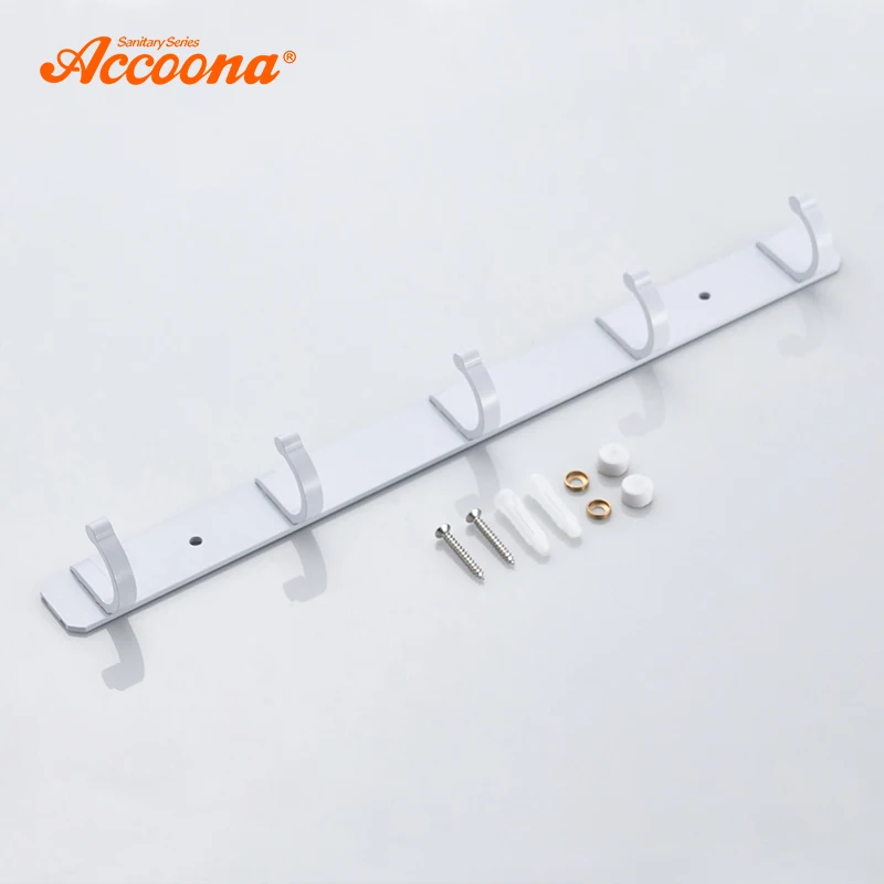 Accoona, домашний крючок для халатов, кухонный настенный держатель для двери, крючок, вешалка, белый спрей, краска для ванной, крючок для халата, A11691G