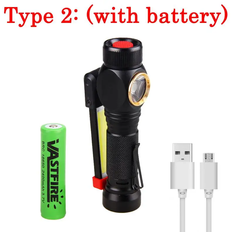 type 2 with battery COB LED Clip On Adjustable Portable Lanterna Book Reading Light Magnetic Super Bright For Kindle Touch USB table LED Desk Lamp - Wattage: type 2 with battery