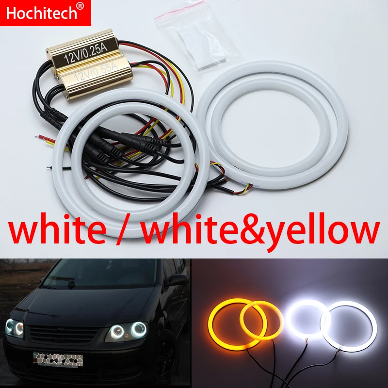 

Для Volkswagen Passat Touran 2004 2005 2006 2007 белый и желтый хлопок комплект светодиодов «глаза ангела» halo Кольцо указатель поворота светильник