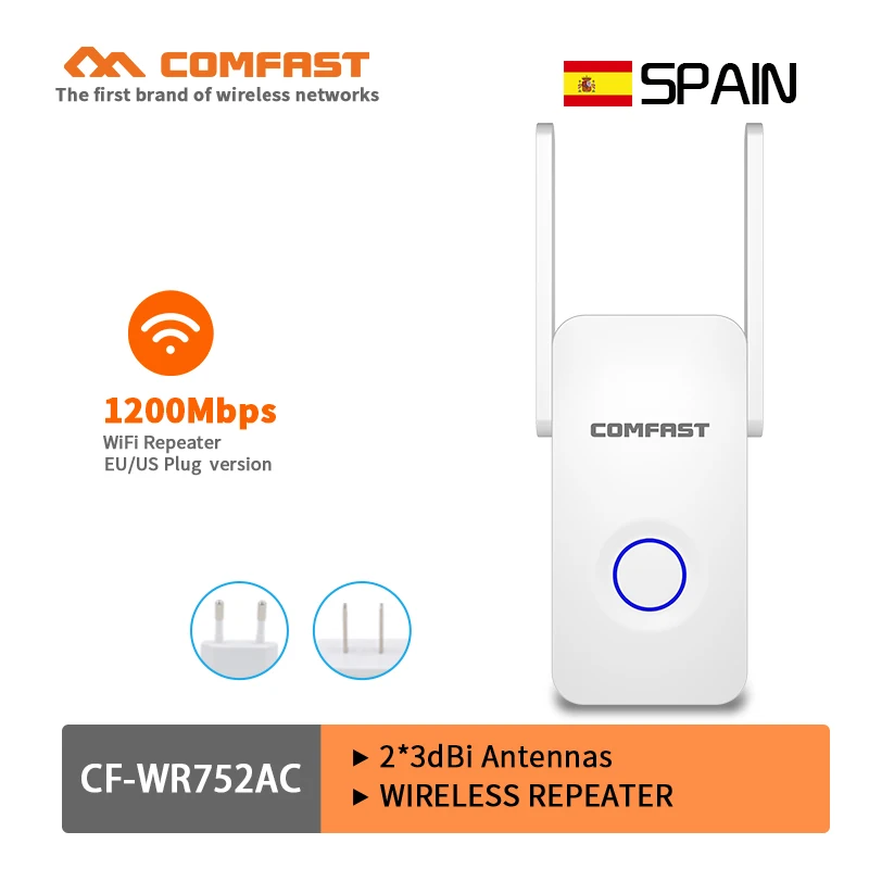 COMFAST CF WR753AC 1200 Мбит/с Wi Fi ретранслятор 5 ГГц WiFi усилитель сигнала беспроводной