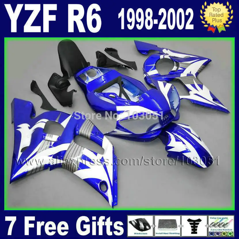 Изготовленный На Заказ обтекатель мотоцикла для YAMAHA R6 1998 1999 2000 2001 2002 98 99 00 01 02 YZF