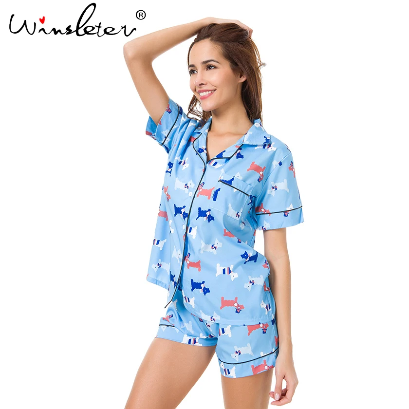 Комплект пижамный женский из 3 предметов милый топ с коротким рукавом шорты