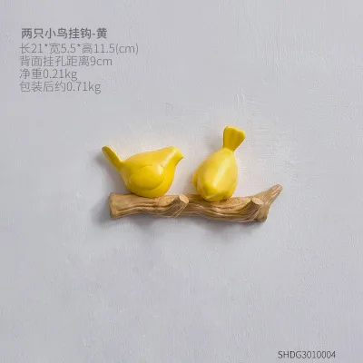 7 Качественный простой подтяжки 3D птица полимерный крючок магазин одежды гостиная креативная Скандинавская стена DIY Украшение Вешалка 5 цветов - Цвет: 7