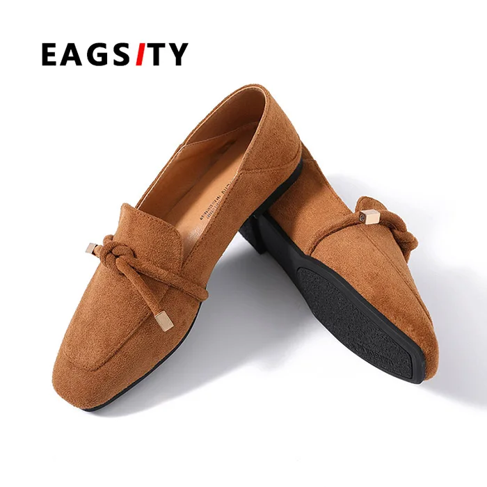 Лоферы EAGSITY penny для женщин повседневная обувь на плоской подошве с квадратным