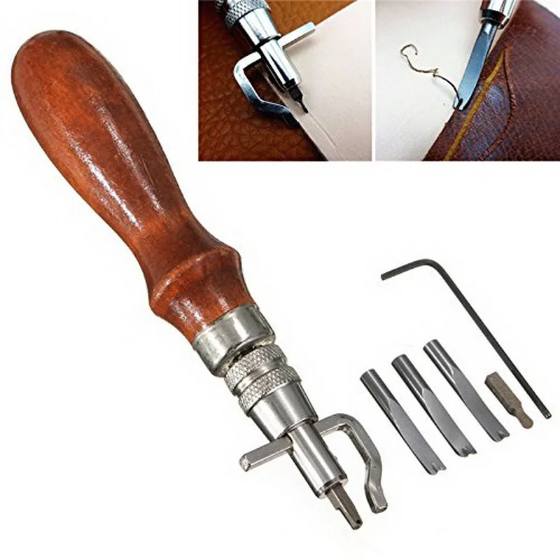 Регулируемый 7 в 1 ростом край Beveler Leathercraft точность набор инструментов с
