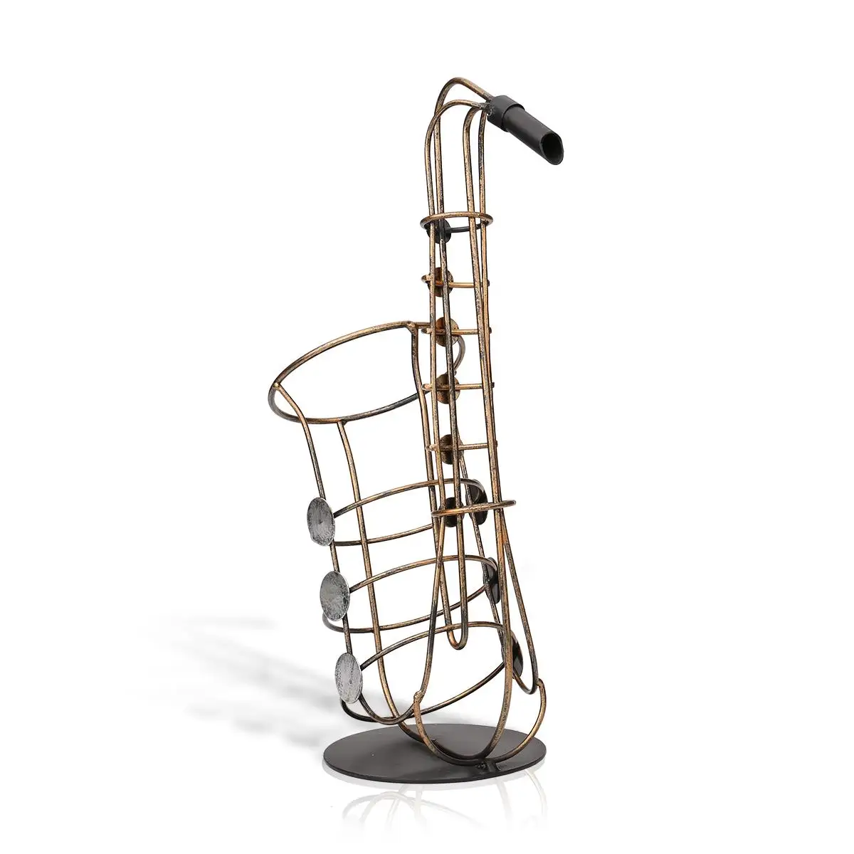 Металлическая скульптура TOOARTS стойка для вина Sax красивая и практичная держатель