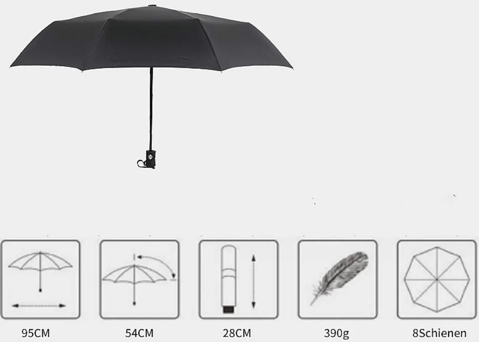 

New Fully-automatic Simple fashion Business Sun Umbrella Folding Umbrella Sun Protection Anti UV Parasol Windproof Men and Women