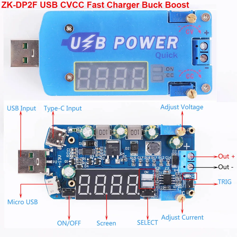 DC-DC 15 Вт Регулируемый USB понижающий модуль питания быстрое зарядное устройство CVCC понижающий повышающий преобразователь напряжения