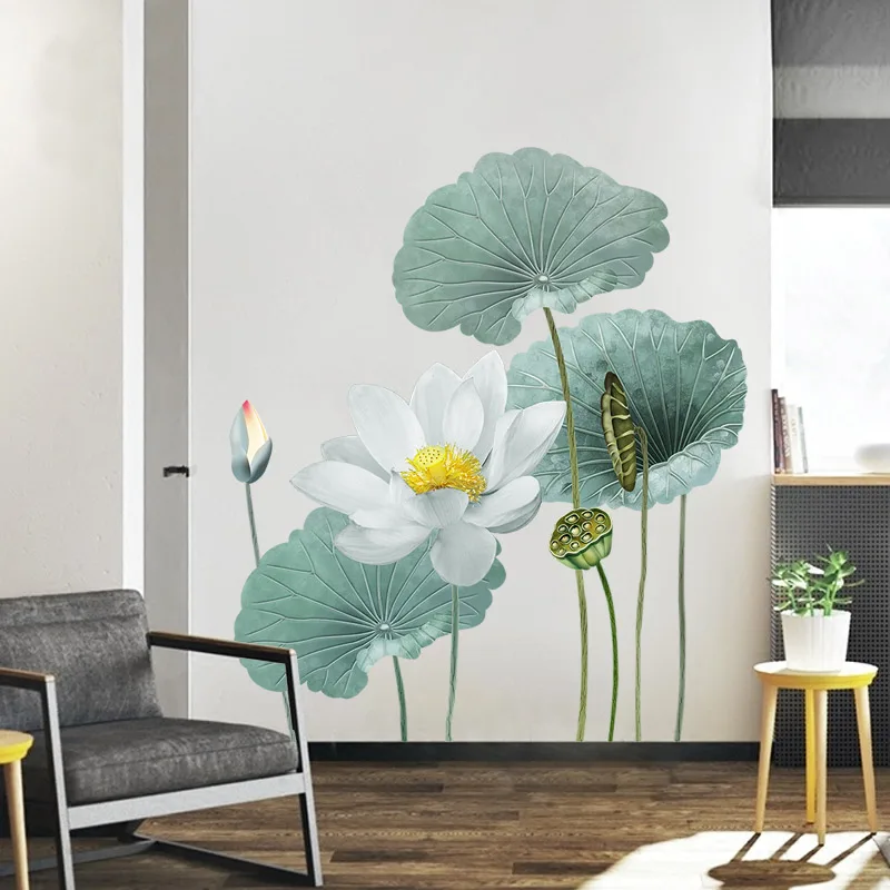 Самоклеющиеся настенные наклейки Lotus для гостиной дивана телевизора Декорации
