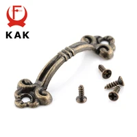 kak 10pcs handles knobs pendants flowers for drawer wooden jewelry box furniture hardware bronze tone handle cabinet pulls