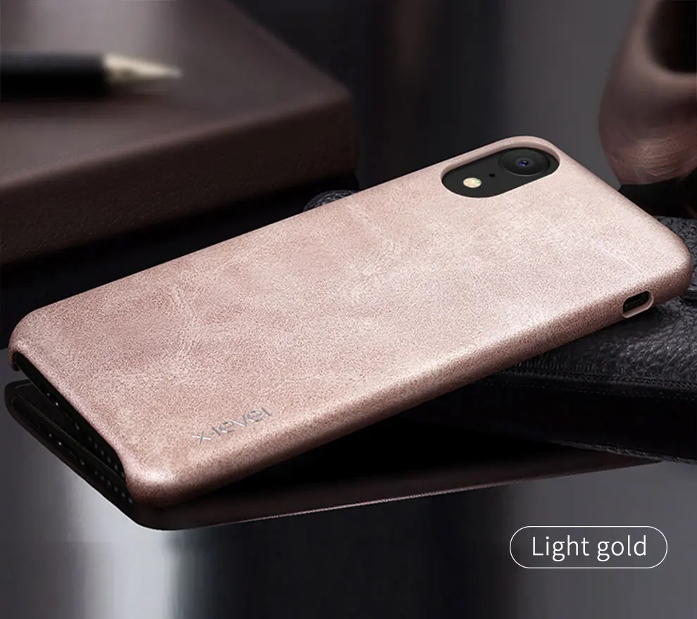 Для iPhone XS Max чехол для iPhone XS XR X-Level Винтажный чехол из искусственной кожи в стиле ретро чехол для телефона для iPhone X XR XS Max ультратонкая задняя крышка