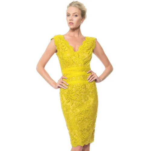 2014 Europe station deep sex V-neck women sleeveless summer desigual lace Slim office lady dress embroidered edge | Женская одежда