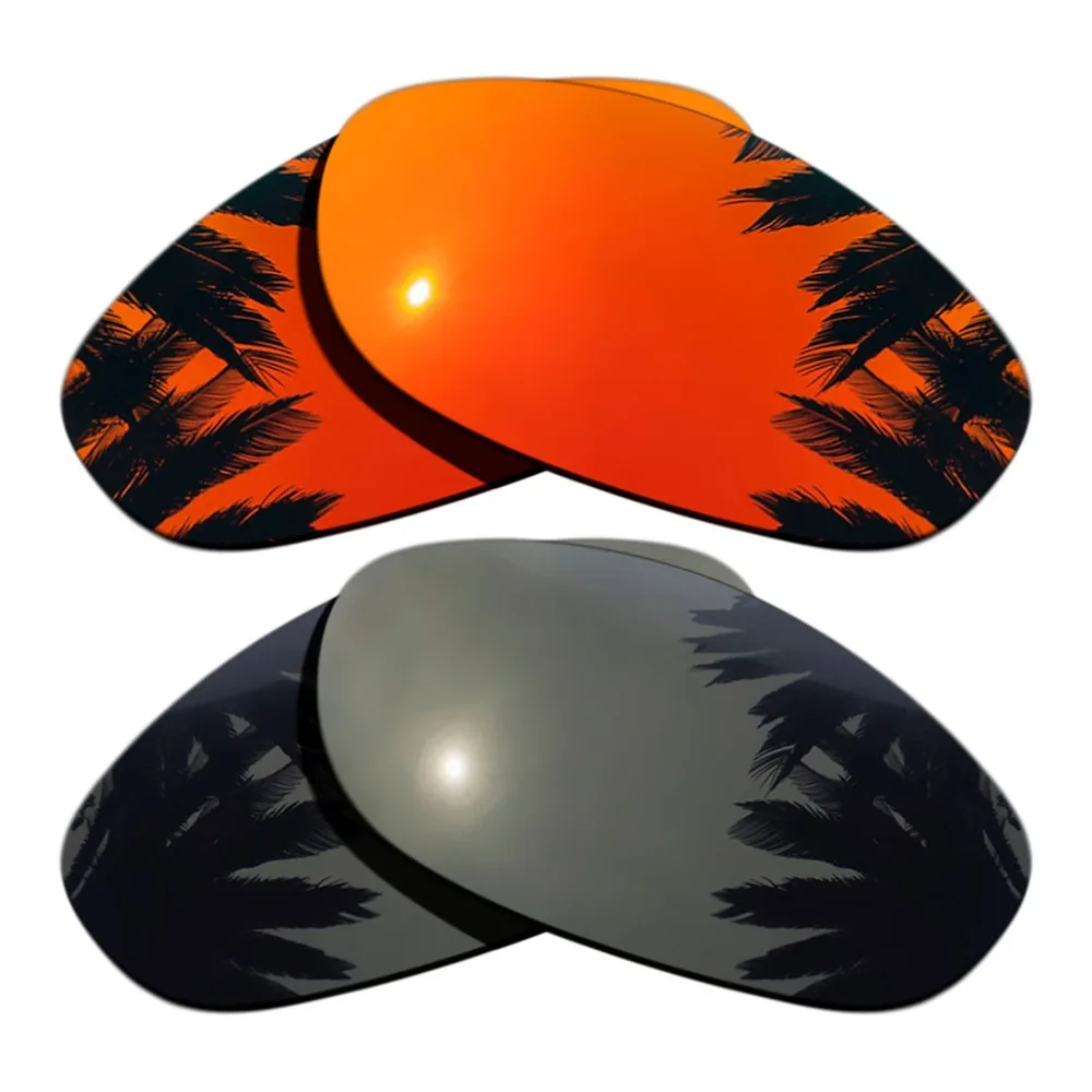 (Оранжево-красное зеркальное покрытие + черный) 2 пары поляризованных сменных