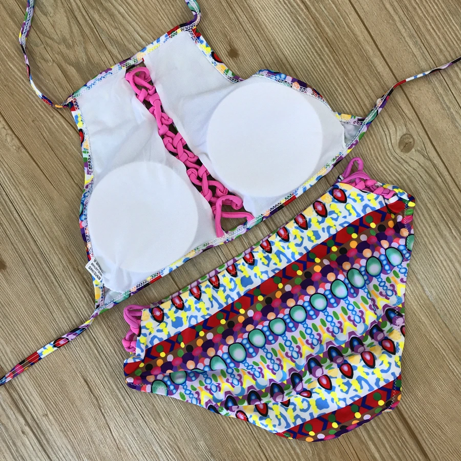 Hot Bikinis Summer plavky Retro Print Bikin Push up Swimsuit swim wear african swimwear bathing suit 2 Piece Women |