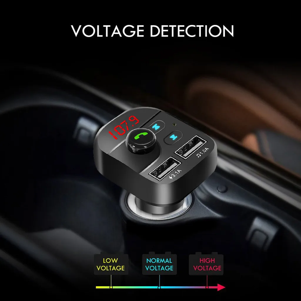 Автомобильный комплект Bluetooth mp3 плеер fm передатчик два USB зарядного устройства