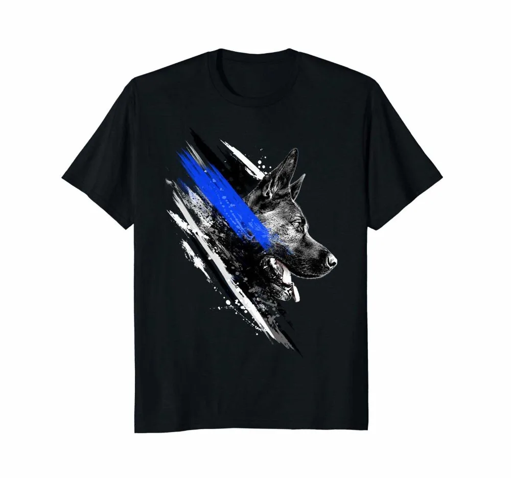 Camiseta fina de algodón para hombre, camisa divertida de gran calidad, línea azul K9, novedad de 2019