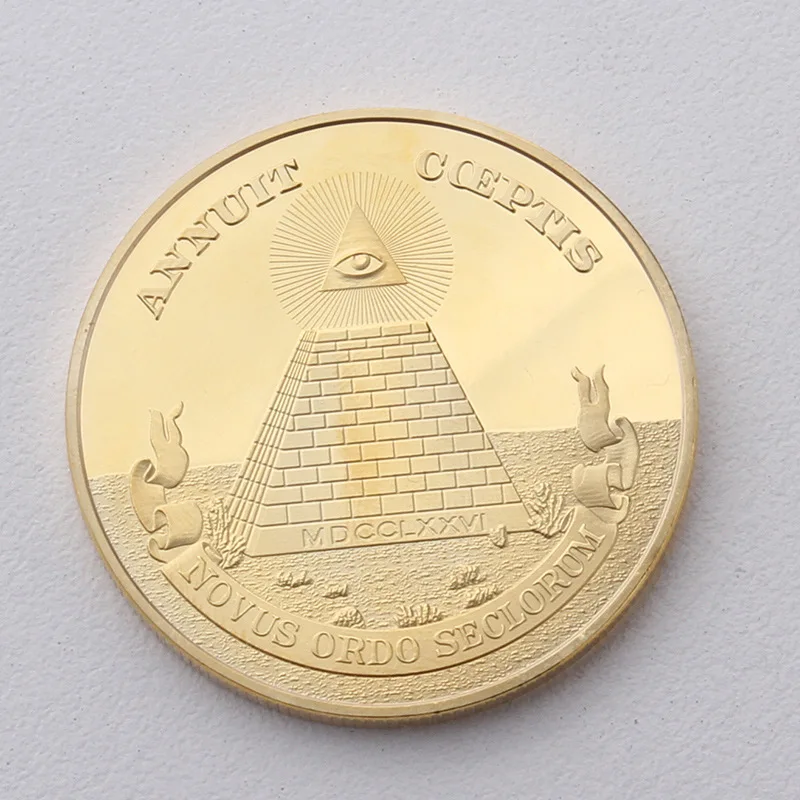 Американская Национальная эмблема Бог глаз/Пирамида металлическая медаль