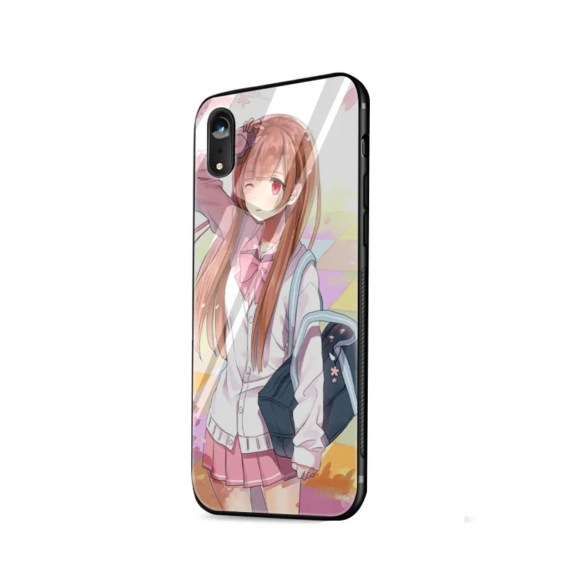 Чехол Desxz аниме Kawaii glass чехол для iphone 5 5s se 6 6s 7 8 Plus X XR XS Max |