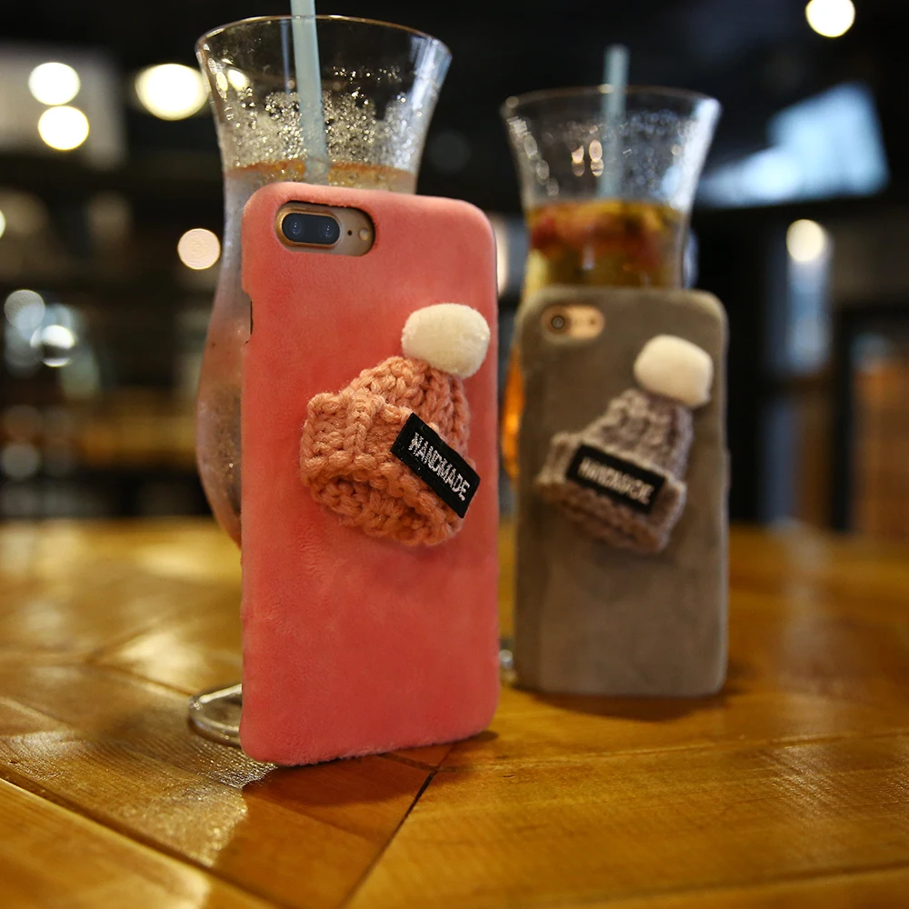 FLOVEME Christmas Hat Phone Case For iPhone 7 6S Plus 5 5S SE Hard PC Warm Cute Fundas 8 X XS Max XR 6 |