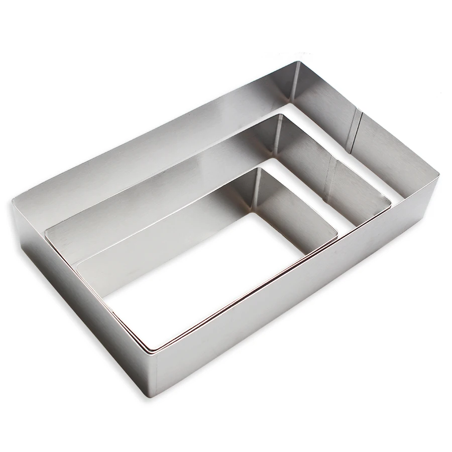 3 шт./компл. Прямоугольная форма для торта из нержавеющей стали