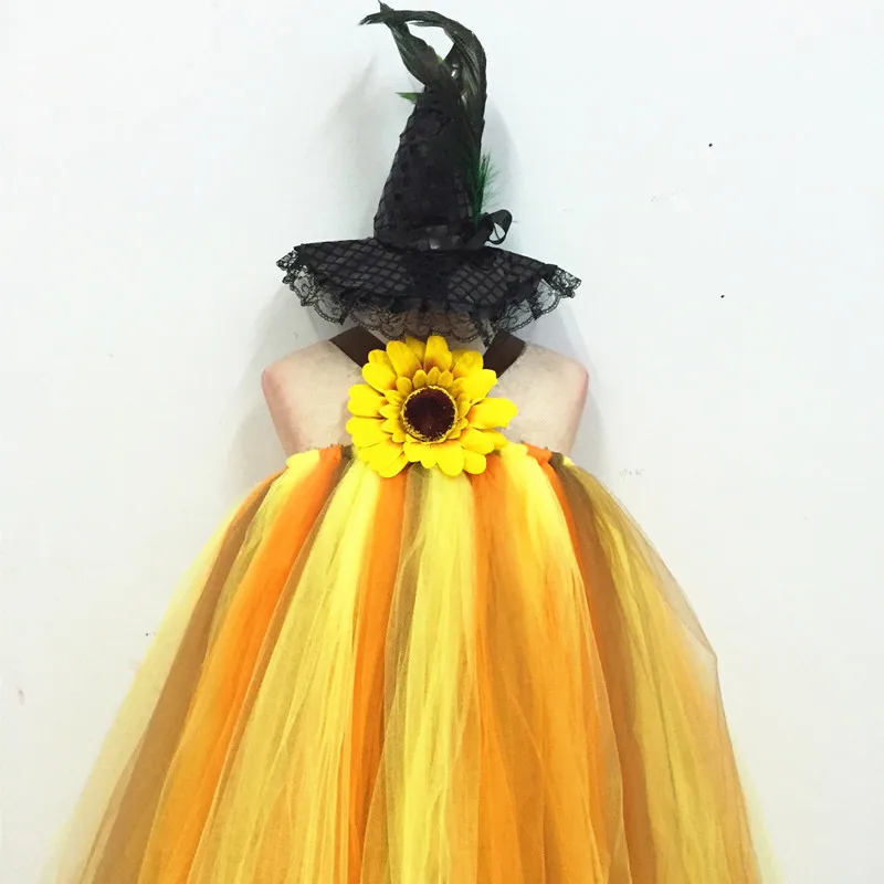Платье для Хэллоуина с подсолнухами и тыквой девочек платье-пачка детские