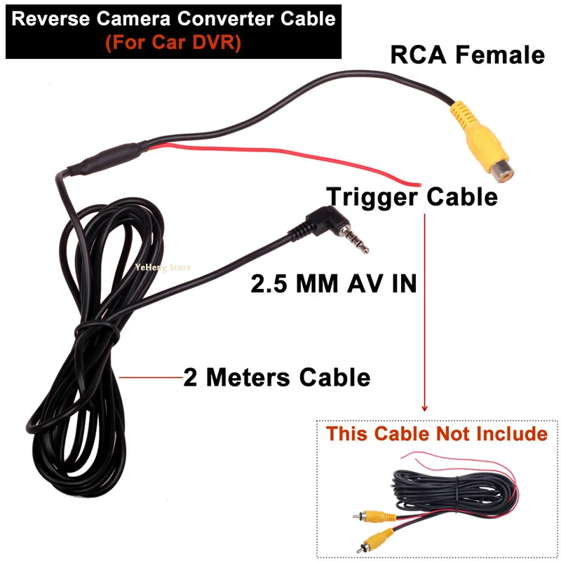 Переходник с RCA на 2 5 мм AV IN для автомобильного видеорегистратора парковочной