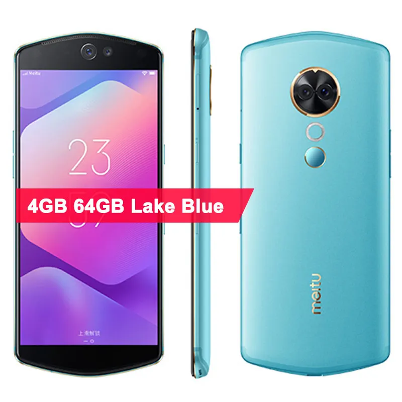 Meitu T9 мобильного телефона 4/6 ГБ Оперативная память 64/128 ГБ Встроенная память Snapdragon 660 Octa Core Android 8,1 Двойная Передняя/задний Камера смартфон - Цвет: 4GB 64GB Lake Blue