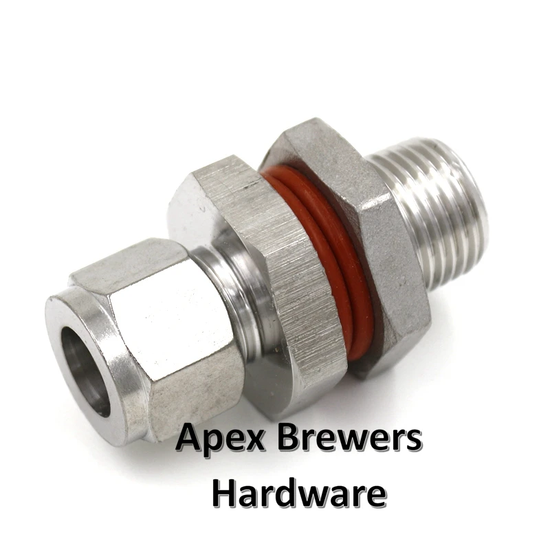 Герм катушки сварная перегородки для 1/2 &quotod. Трубки &quotМужской BSPT x 1/2&quot сжатия